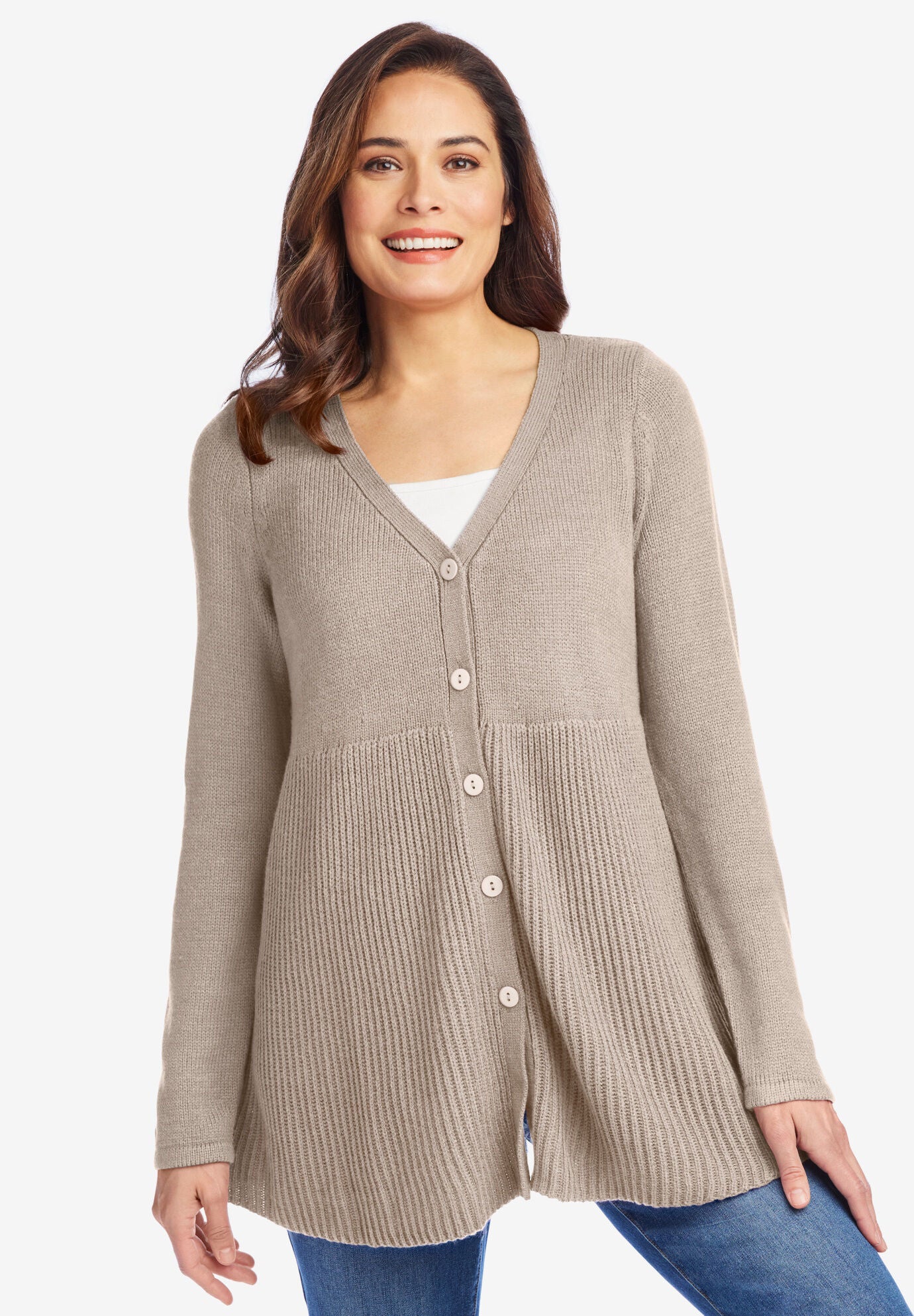 Babydoll Cardigan Sweater, , alternate image number 3