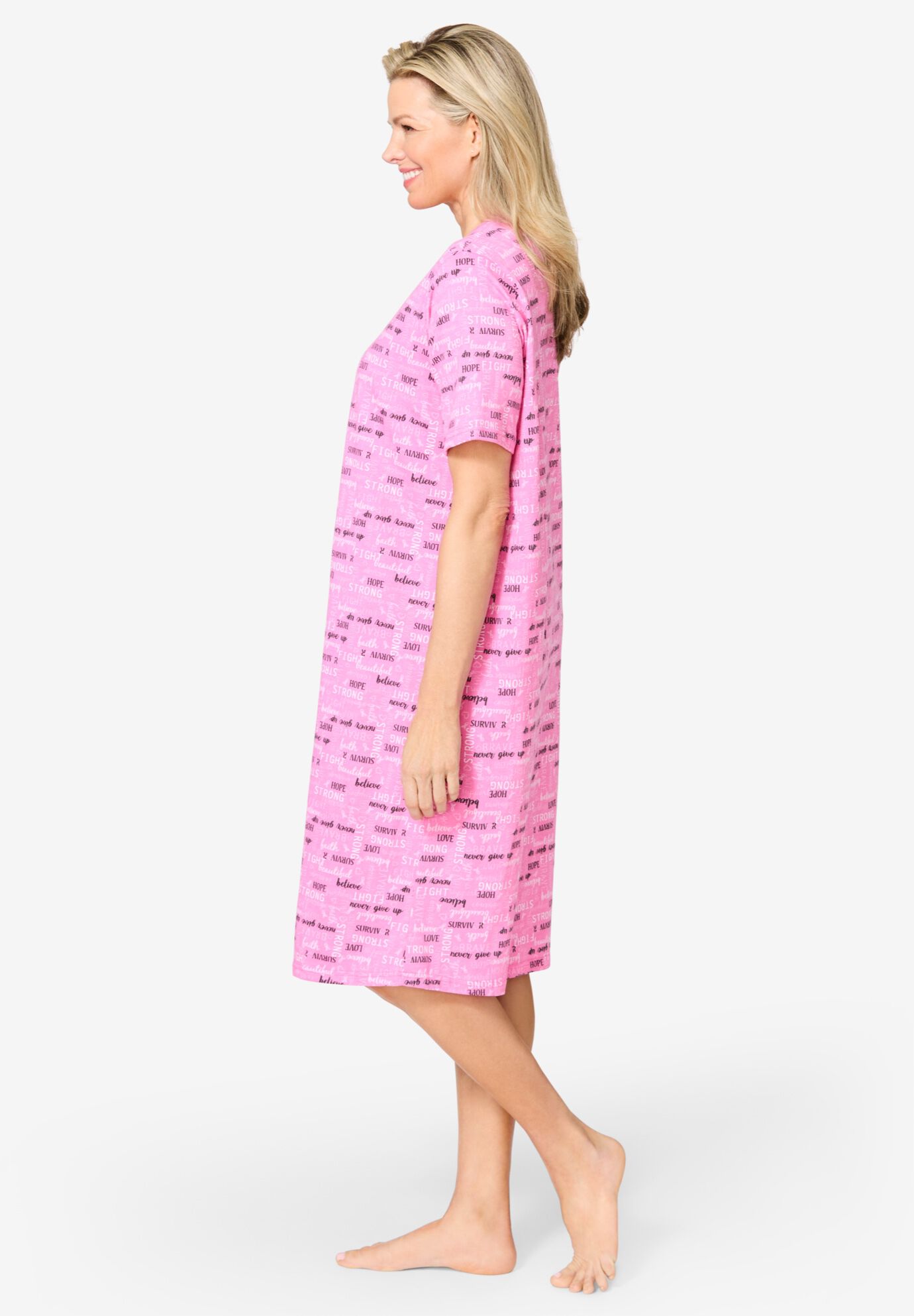 Catherines&reg; Breast Cancer Support Sleepshirt, PINK BELIEVE, alternate image number 2