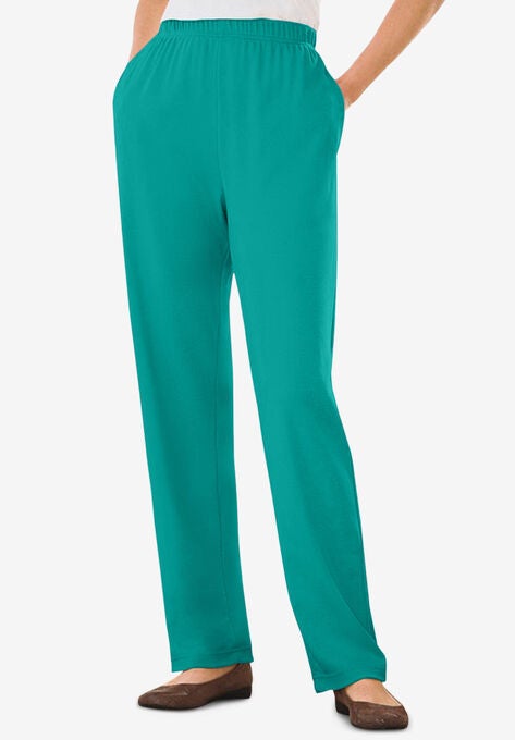 7-Day Knit Straight Leg Pant, WATERFALL, hi-res image number null