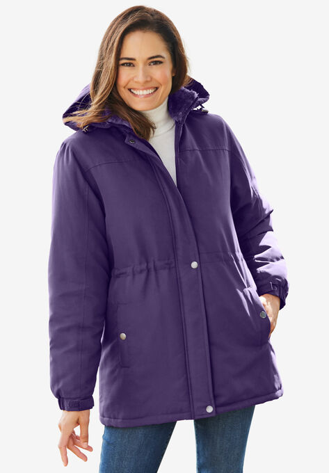 Totes® Water-Resistant Parka, PURPLE, hi-res image number null