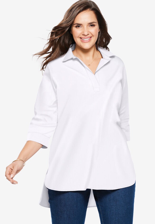 Perfect Popover Collared Shirt, WHITE, hi-res image number 0