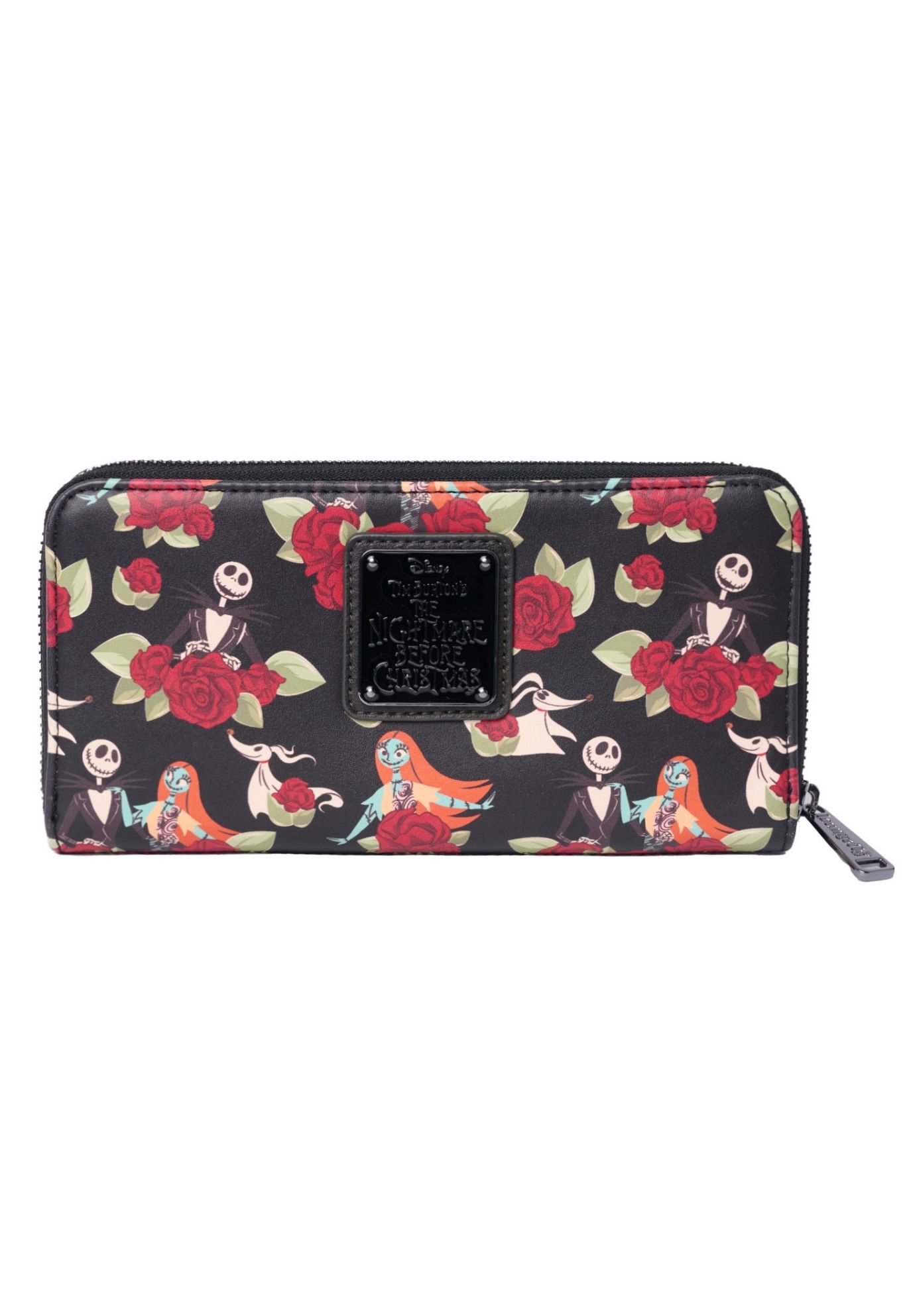 Loungefly x The Nightmare Before Christmas Jack Skellington Floral Zip Wallet, BLACK, hi-res image number 0