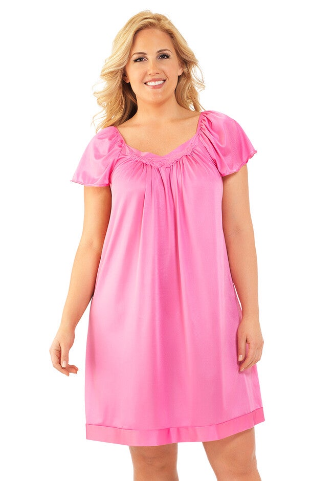 Exquisite Form® Flutter Sleeve Sleep Gown, PINK, hi-res image number 0
