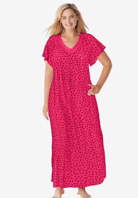Lace Knit Gown, PINK BURST, hi-res image number null