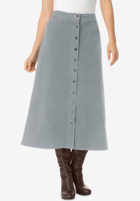 Corduroy skirt, GUNMETAL, hi-res image number null
