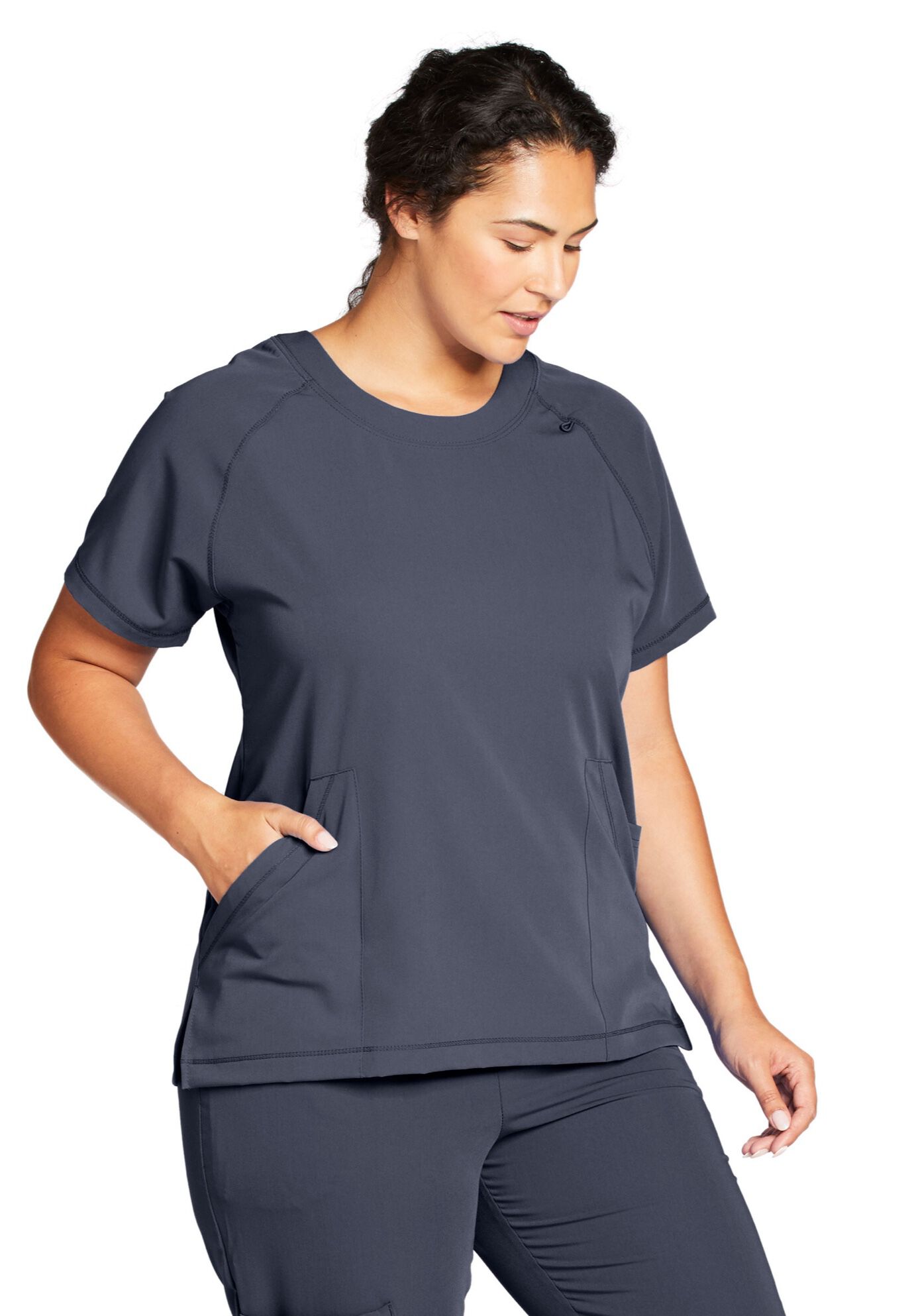 Jockey Scrubs Women&#39;s Comfort Crew Top, CHARCOAL, hi-res image number 0