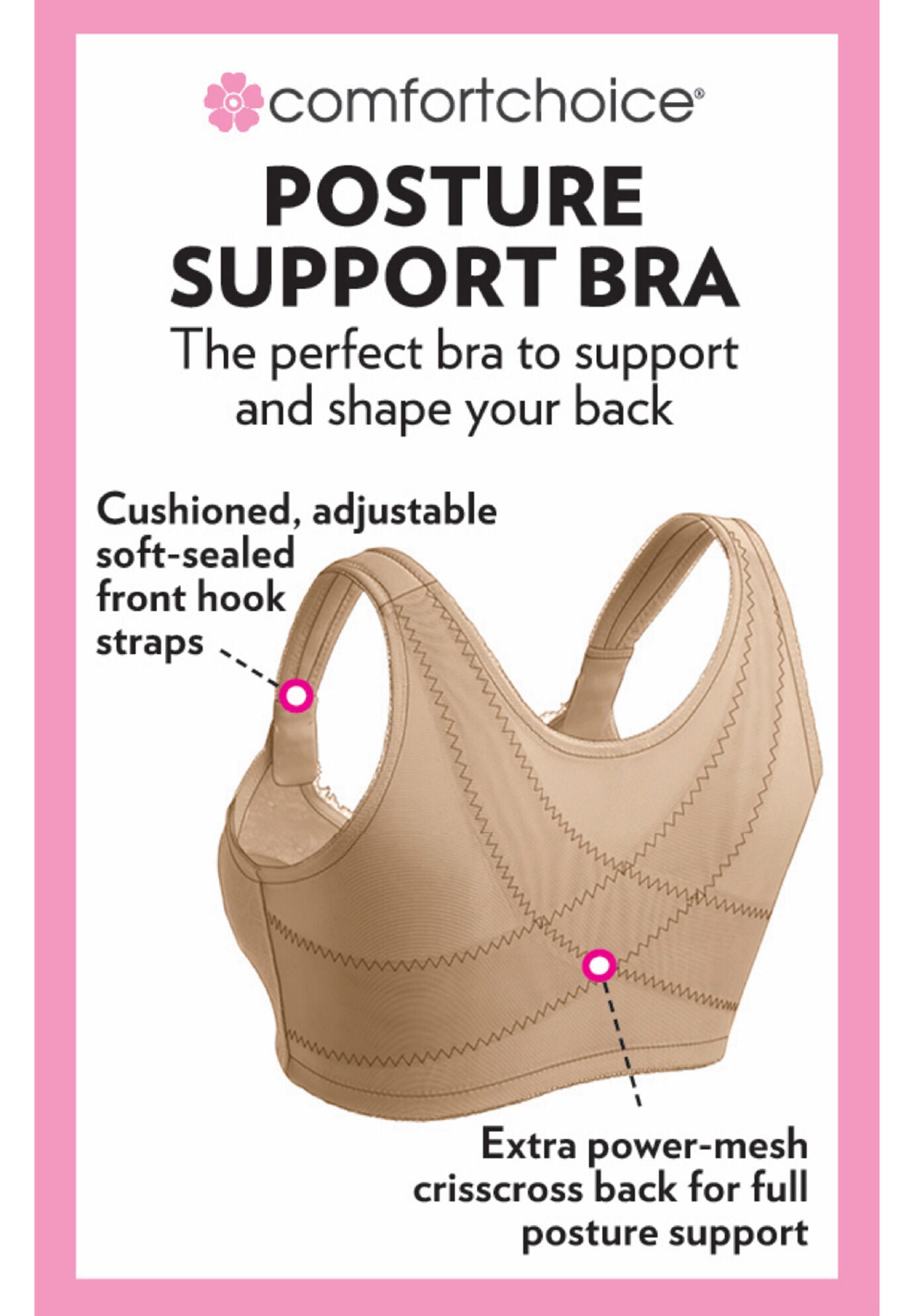 Front Close Wireless Posture Bra, , alternate image number 8