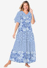 Long Tiered Print Lounger, CHAMBRAY FLORAL DOT, hi-res image number null