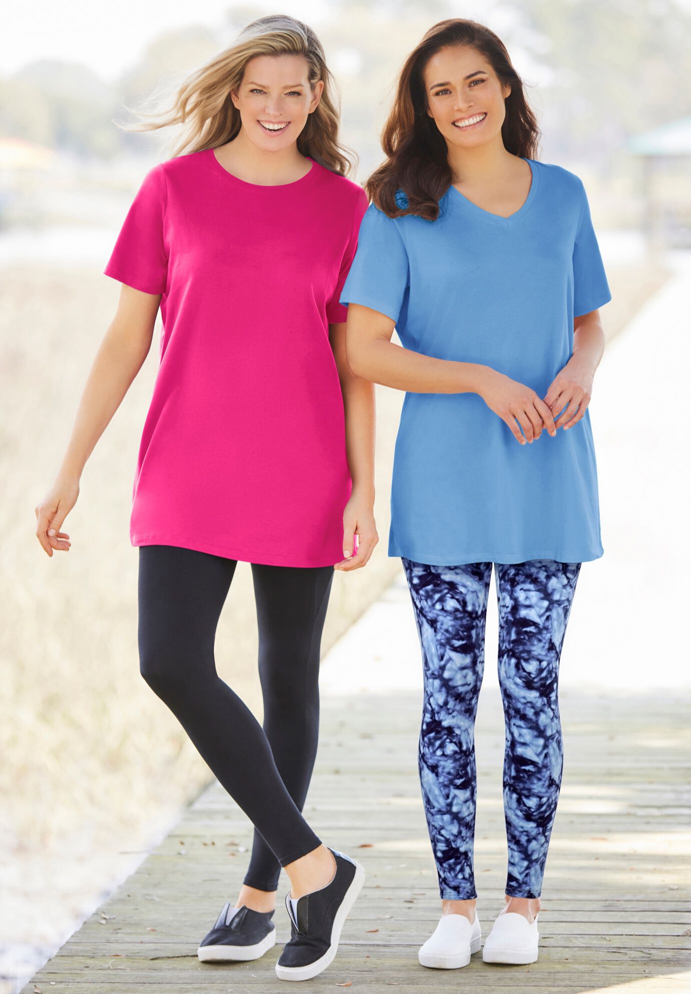 Stretch-Cotton Knit Pull-On Printed Pocket Leggings, , alternate image number 3