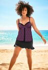 Flyaway Underwire Tankini Top, PINK DOT, hi-res image number null