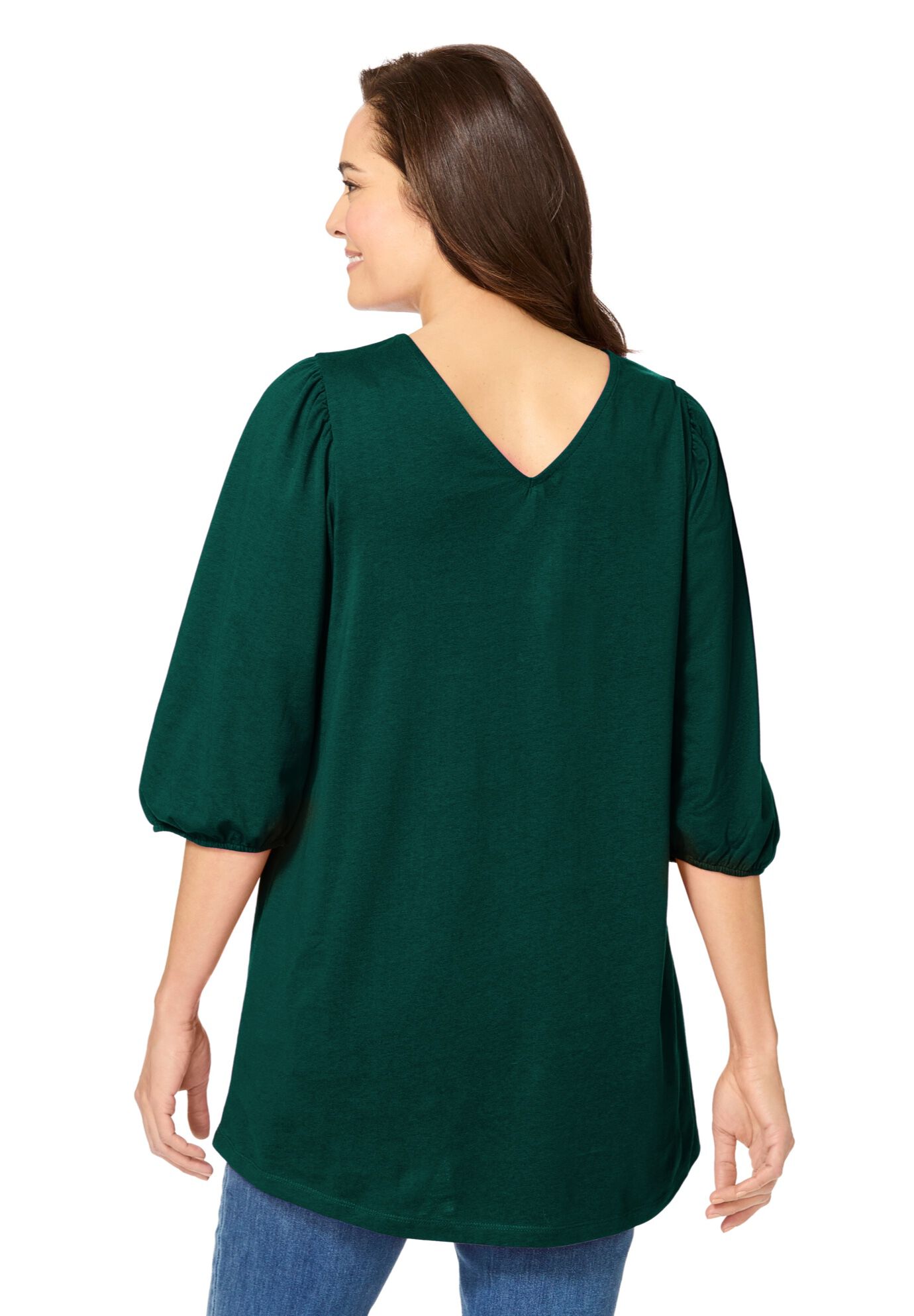 Reversible Neckline Tunic, EMERALD GREEN, on-hover image number 1