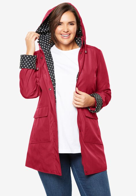 Raincoat in new short length with fun dot trim, , alternate image number null