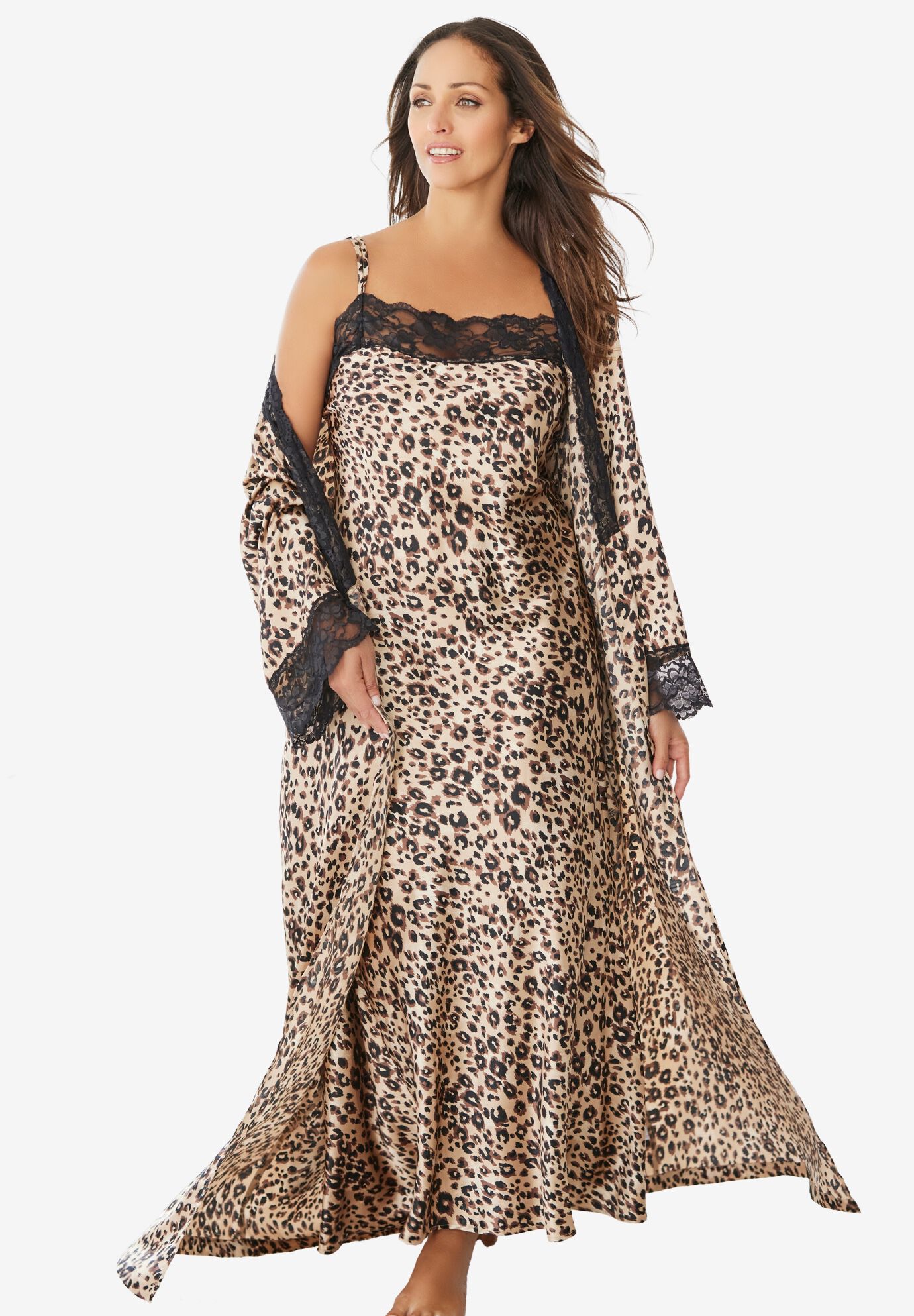 The Luxe Satin Long Peignoir Set | OneStopPlus