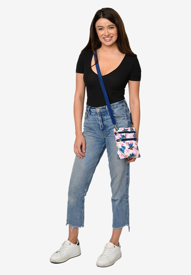 Stitch Passport Bag Travel Crossbody Purse Pink White, , alternate image number 2