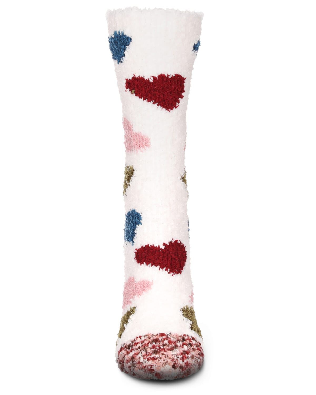Women's Plenty 'O Hearts Multicolor Cozy Crew Socks, IVORY, alternate image number 1
