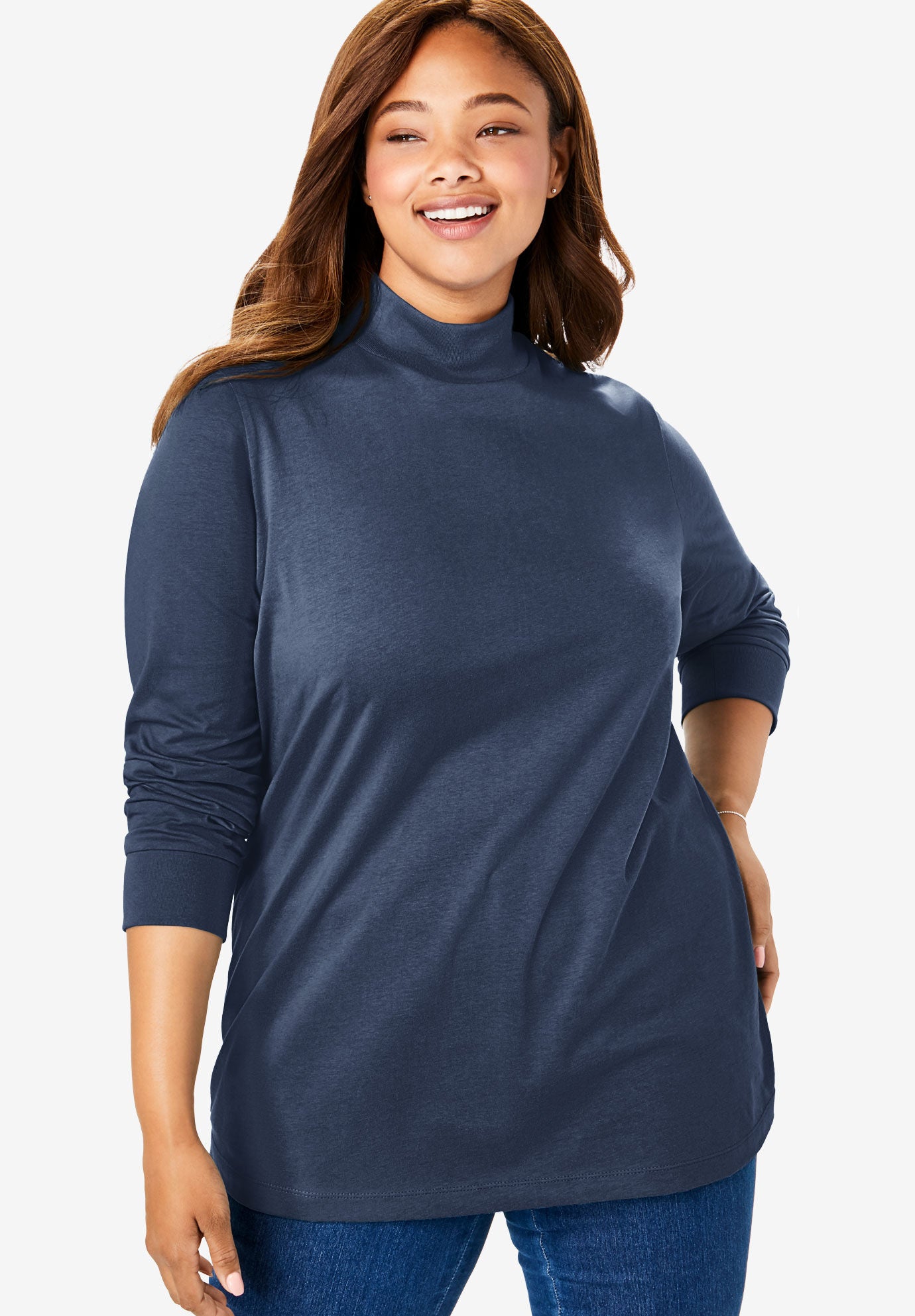 Perfect Long-Sleeve Mockneck Tee