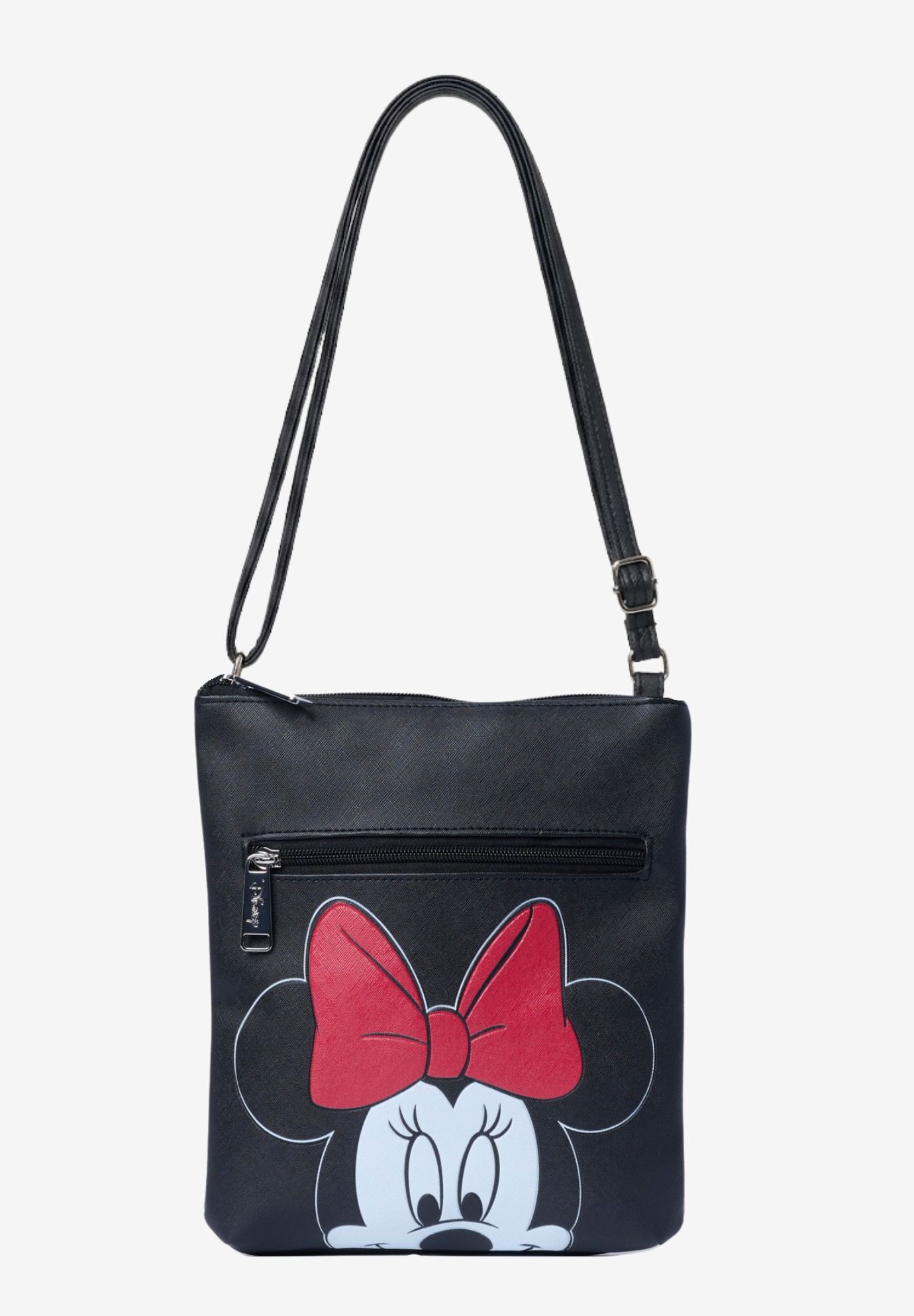 Disney Minnie Mouse Crossbody Purse Passport Bag Travel Black Faux Leather, BLACK, hi-res image number 0