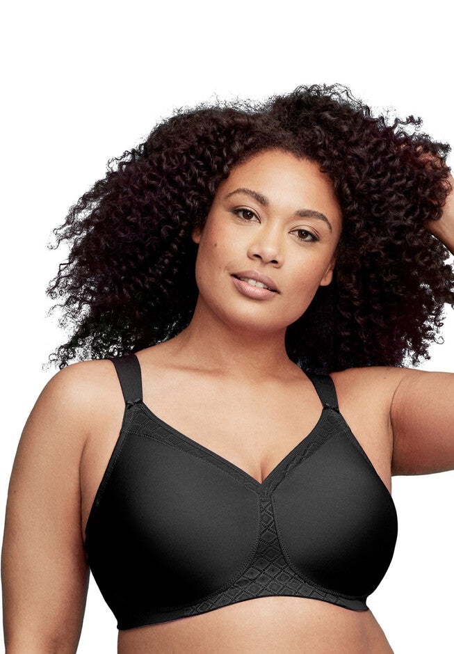 Full Figure Plus Size Magiclift Seamless T-Shirt Bra Wirefree #1080 Bra, BLACK, hi-res image number 0