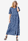 Short-Sleeve Denim Dress, MEDIUM STONEWASH MINI DANDELION, hi-res image number null