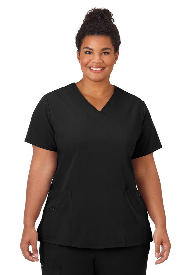 Jockey Scrubs Women's Favorite V-Neck Top, BLACK, hi-res image number 0