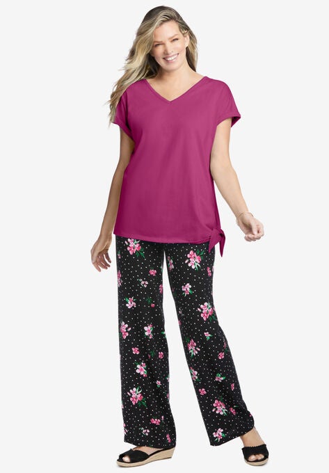 Pull-On Elastic Waist Soft Pants, , alternate image number null