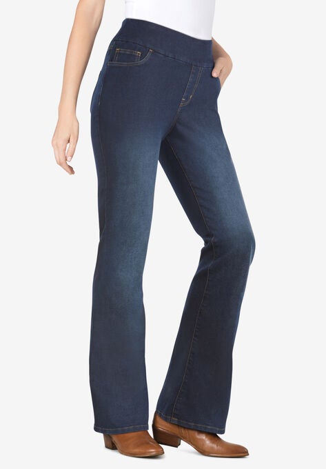 Flex-Fit Pull-On Bootcut Jean, INDIGO SANDED, hi-res image number null
