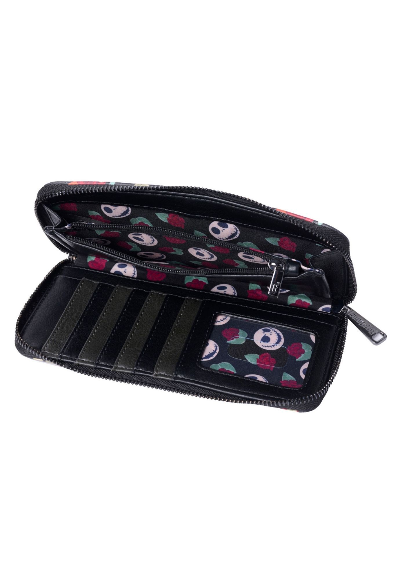 Loungefly x The Nightmare Before Christmas Jack Skellington Floral Zip Wallet, BLACK, alternate image number 3