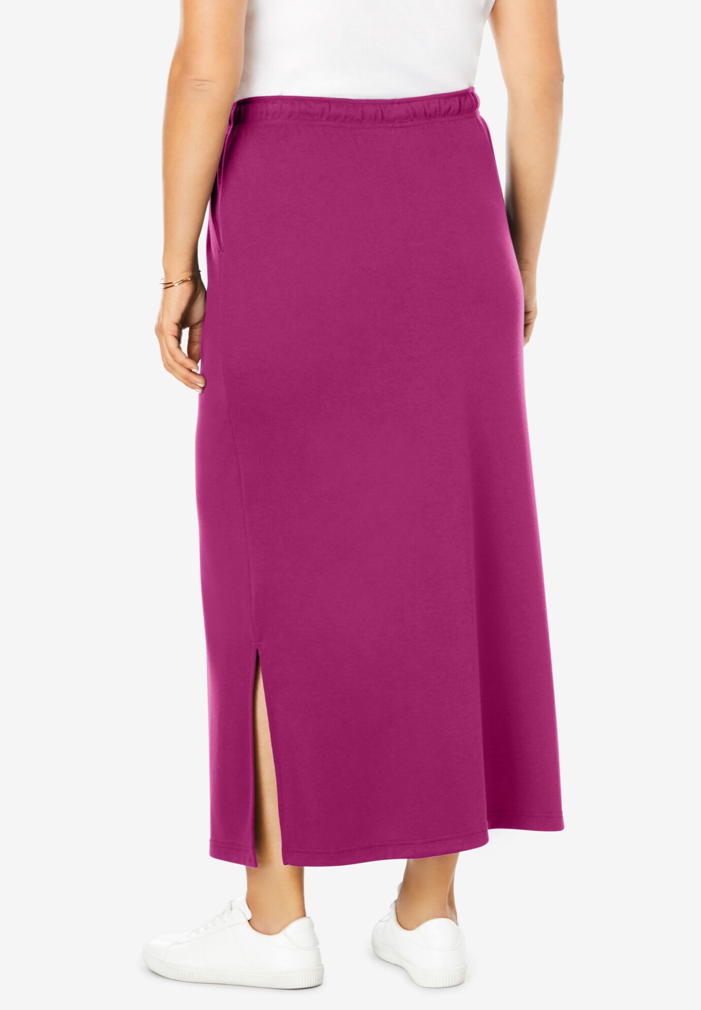 Sport Knit Side-Slit Skirt, RASPBERRY, on-hover image number 1