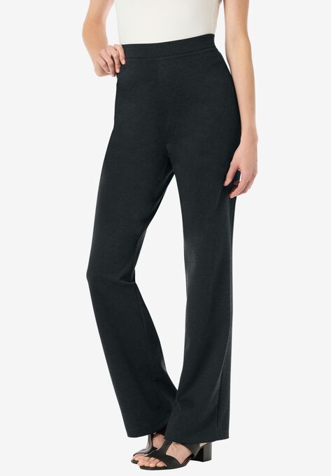 Bootcut Ponte Stretch Knit Pant, HEATHER CHARCOAL, hi-res image number null