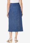 Flex-Fit Pull-On Denim Skirt, , on-hover image number null