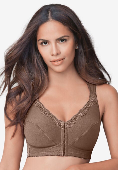 Front-Close Cotton Wireless Posture Bra, FRENCH TOAST, hi-res image number null