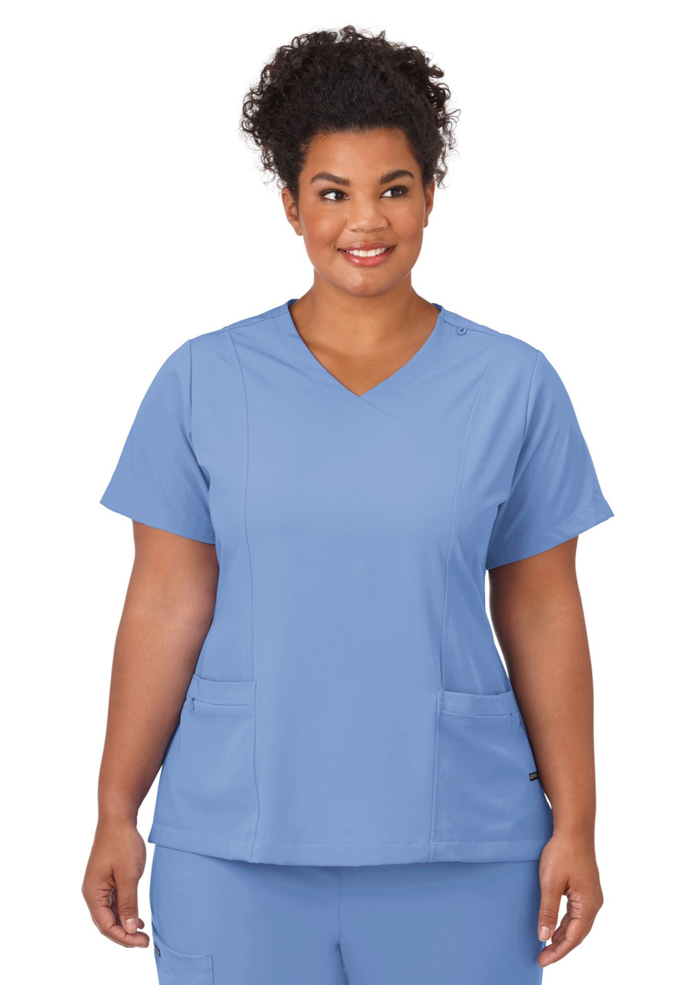 Jockey Scrubs Women's Mock Wrap Top, BLUE, hi-res image number 0