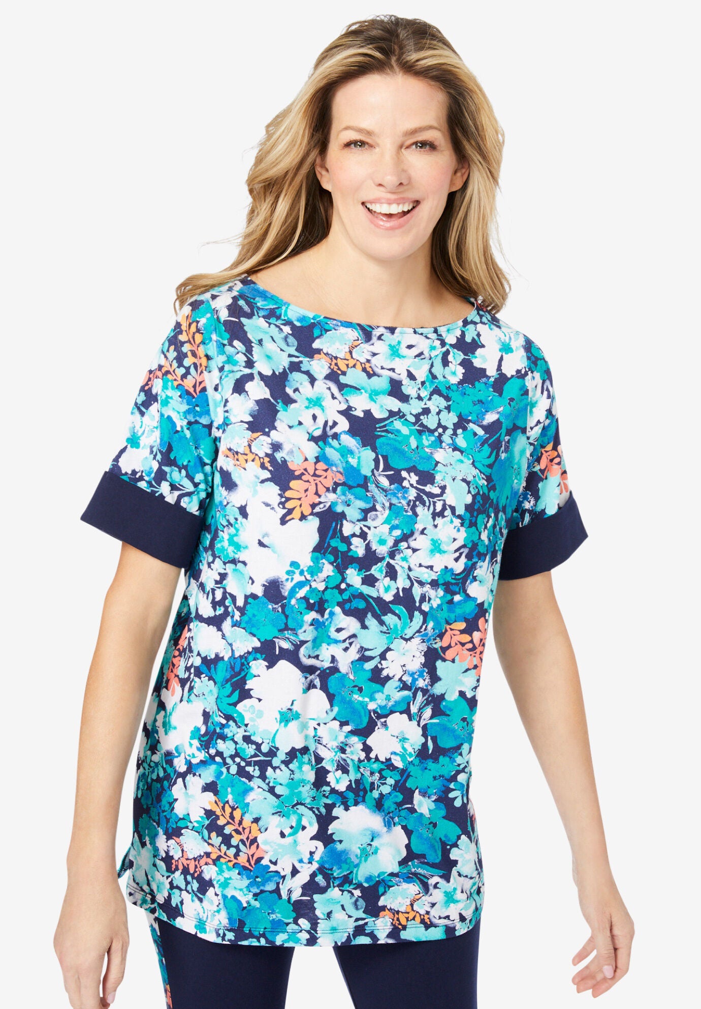 Tunic and Side-Stripe Capri Legging Set, , alternate image number 4