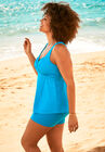 Faux-Wrap Sweetheart Tankini Top, , alternate image number null