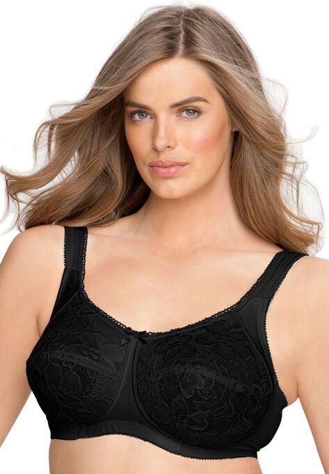 Wireless allover lace bra, BLACK, hi-res image number null