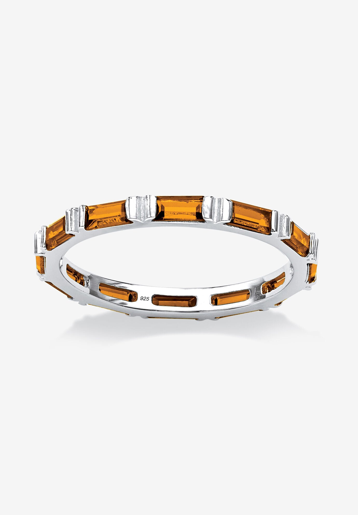 Sterling Silver Simulated Birthstone Eternity Ring, NOVEMBER, hi-res image number 0