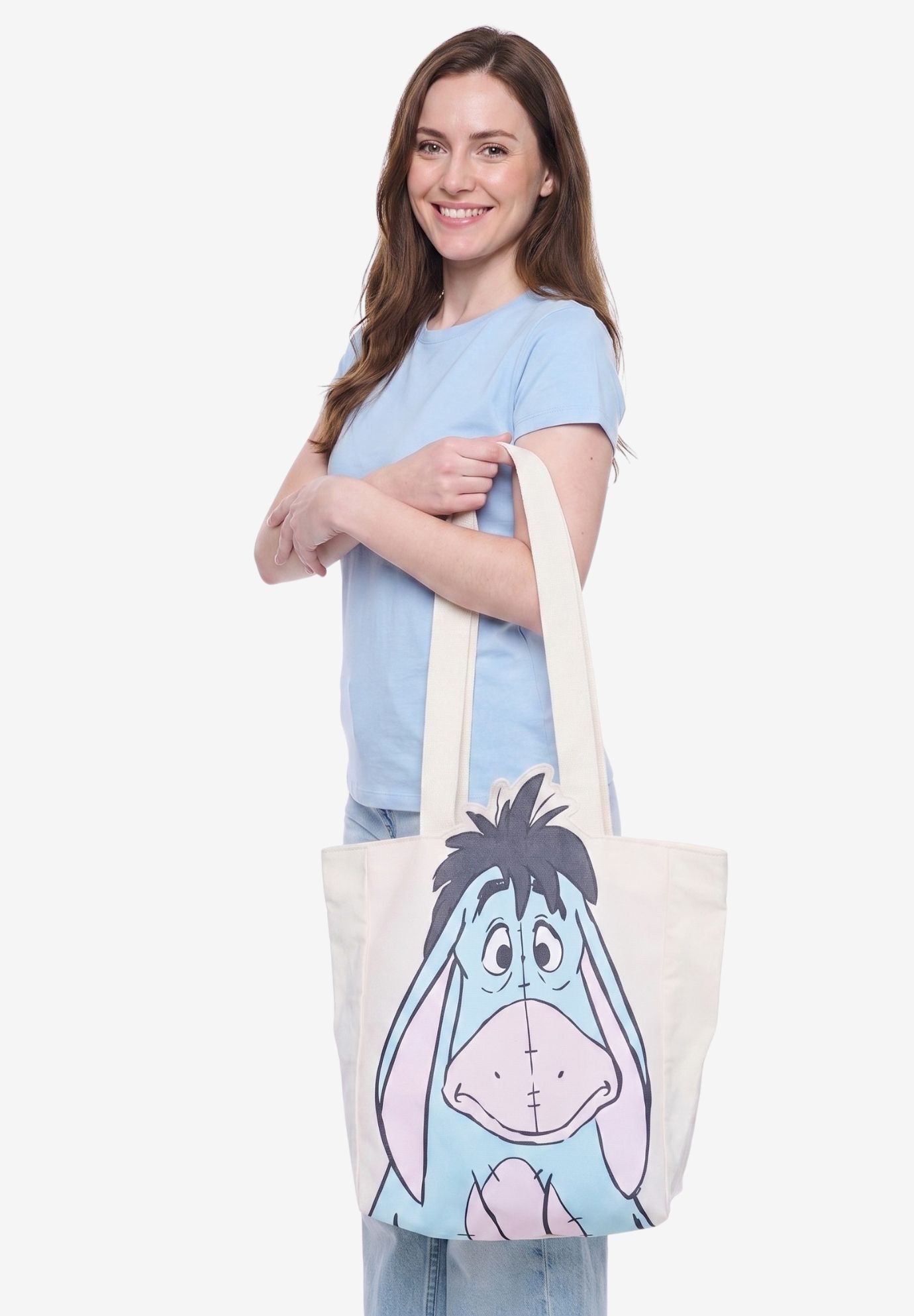 Disney Eeyore Die-Cut Canvas Tote Bag with Shaped Top, BEIGE, alternate image number 4