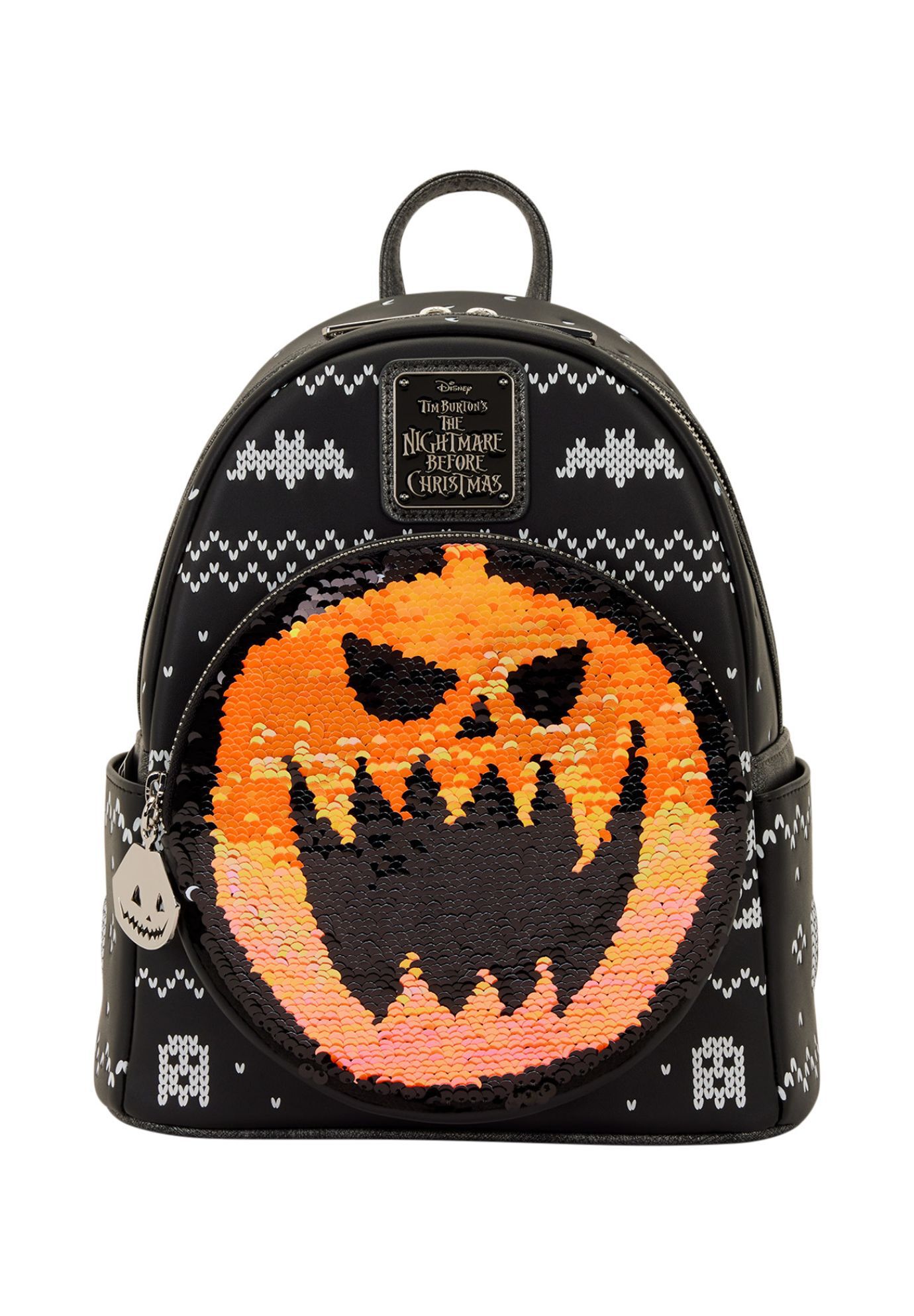 Loungefly x The Nightmare Before Christmas Jack Skellington Reversible Sequins Mini Backpack, BLACK, alternate image number 3
