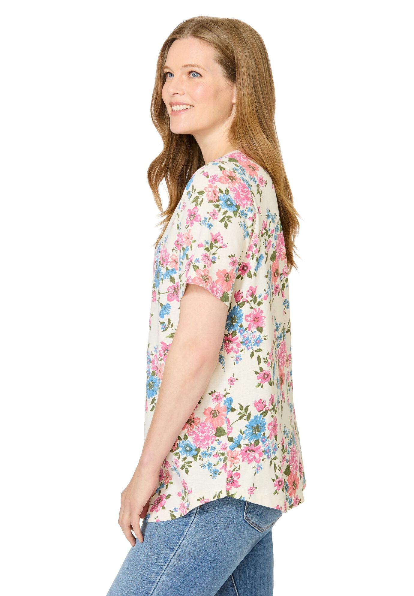 Criss Cross Tee, IVORY GARDEN, alternate image number 4