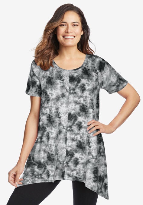 Sharkbite trapeze tunic, BLACK TIE DYE, hi-res image number null