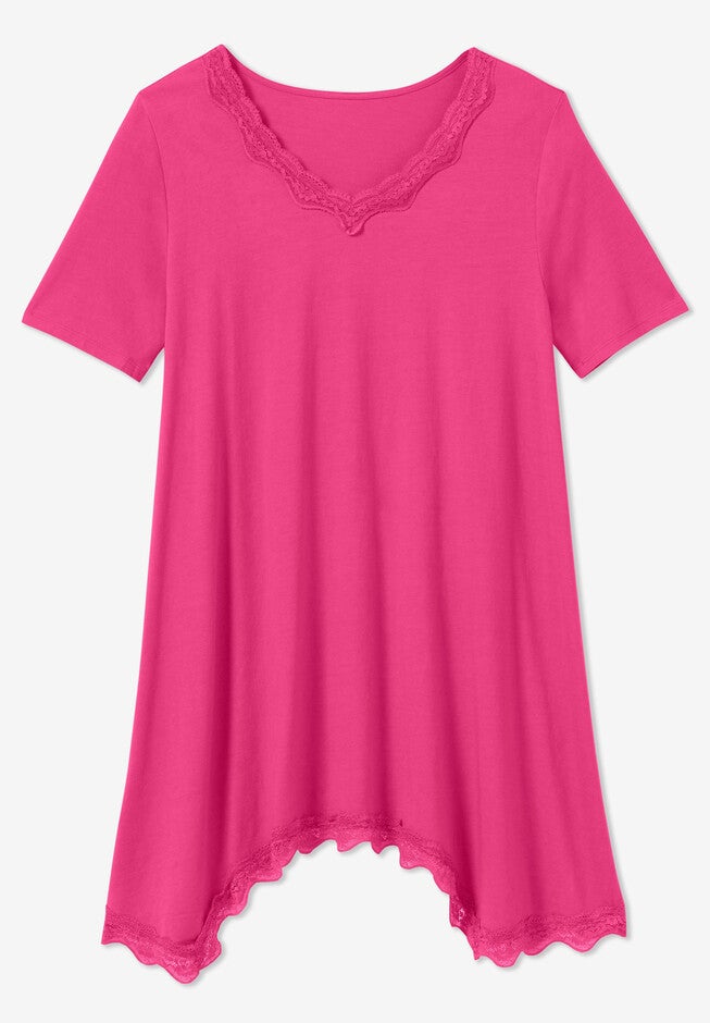 Lace Hankey Hem Tunic, , alternate image number null