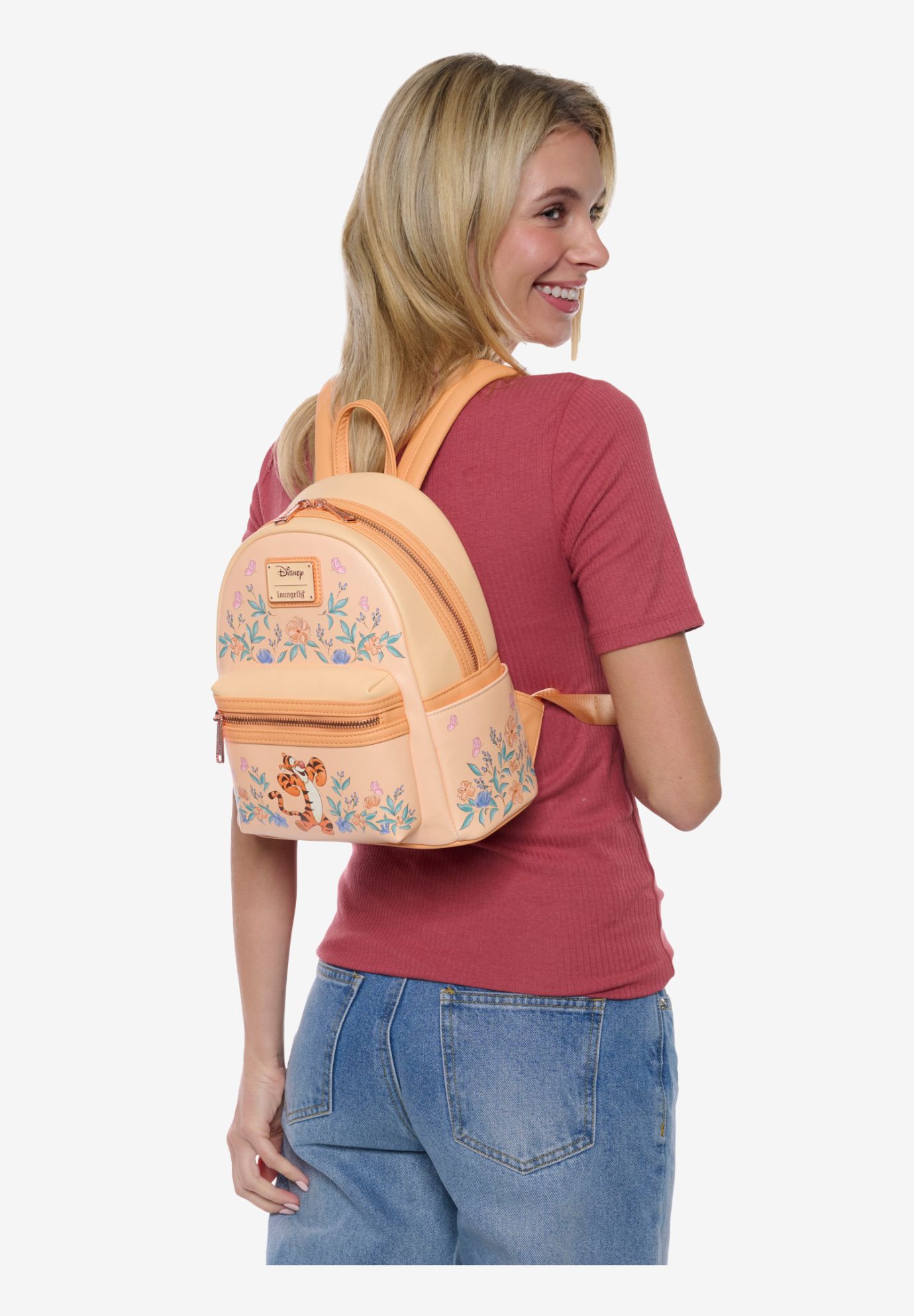 Loungefly x Disney Tigger Floral Mini Backpack Winnie the Pooh, ORANGE, alternate image number 7