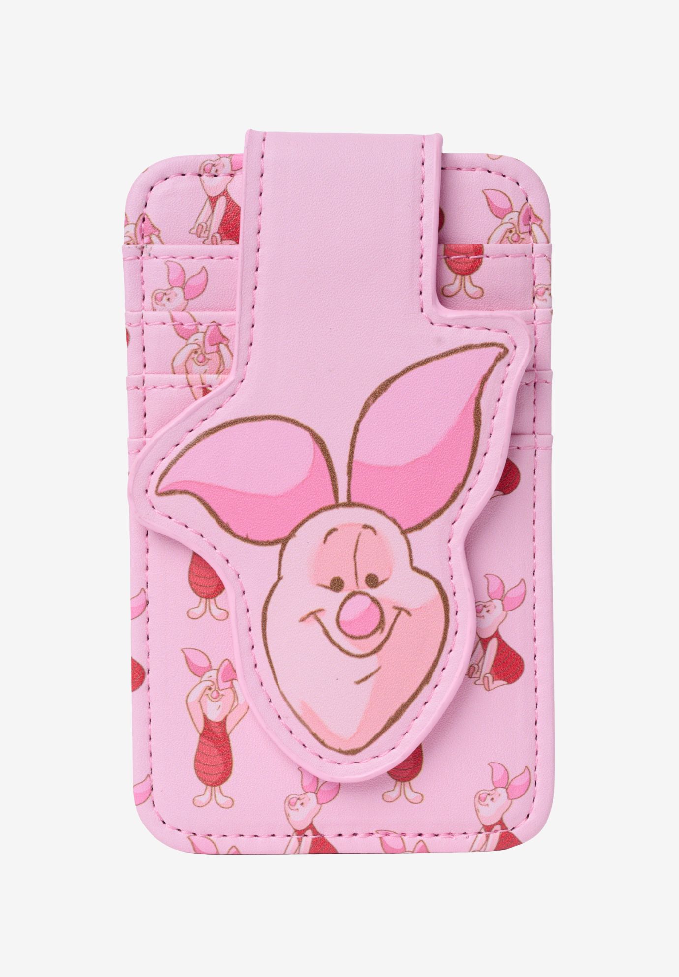 Disney Winnie the Pooh Piglet Slim Card Holder Wallet Pink ID Case, PINK, hi-res image number 0