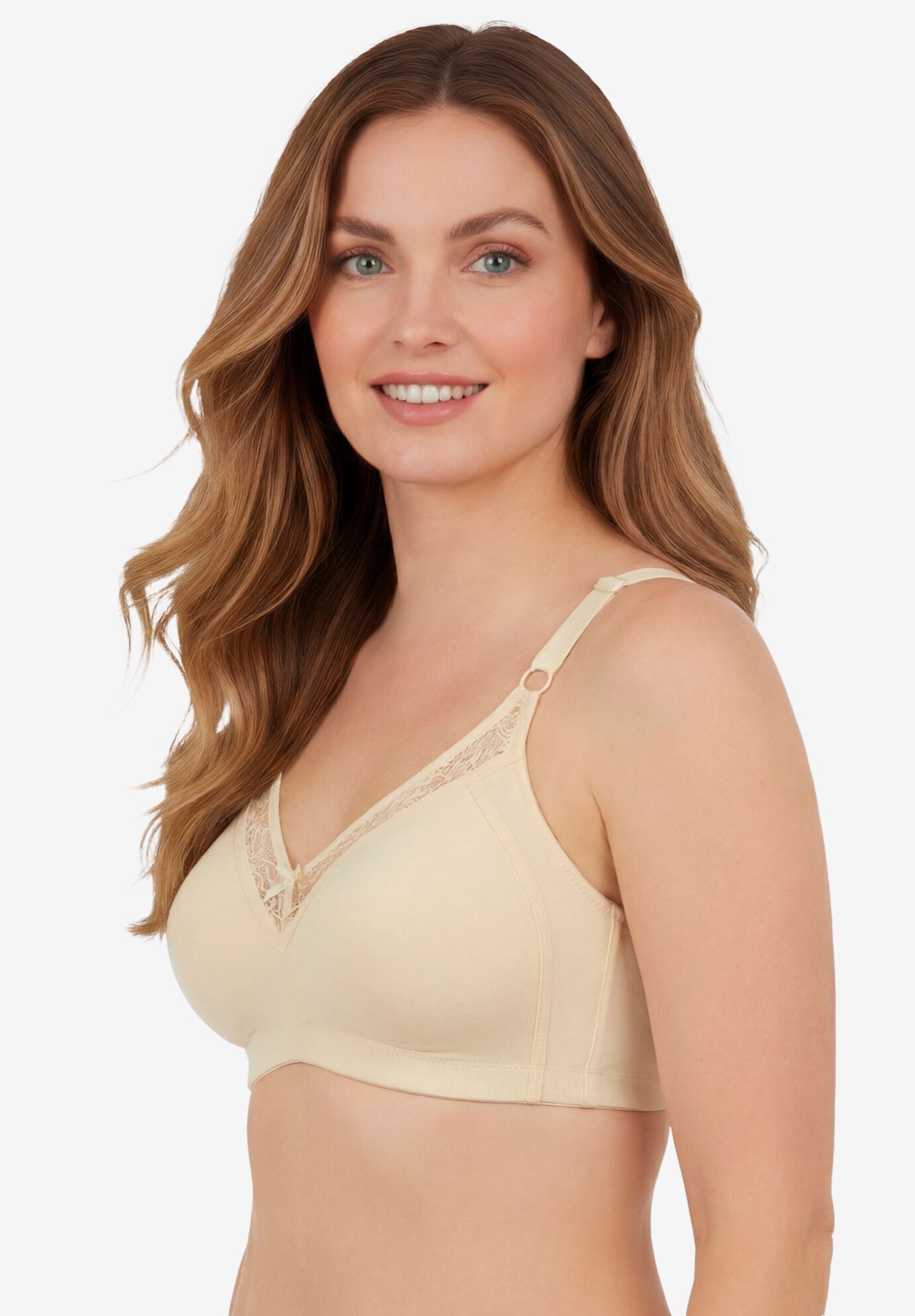 Leading Lady&reg; Soft Support Cotton Wireless Bra, ECRU, alternate image number 2