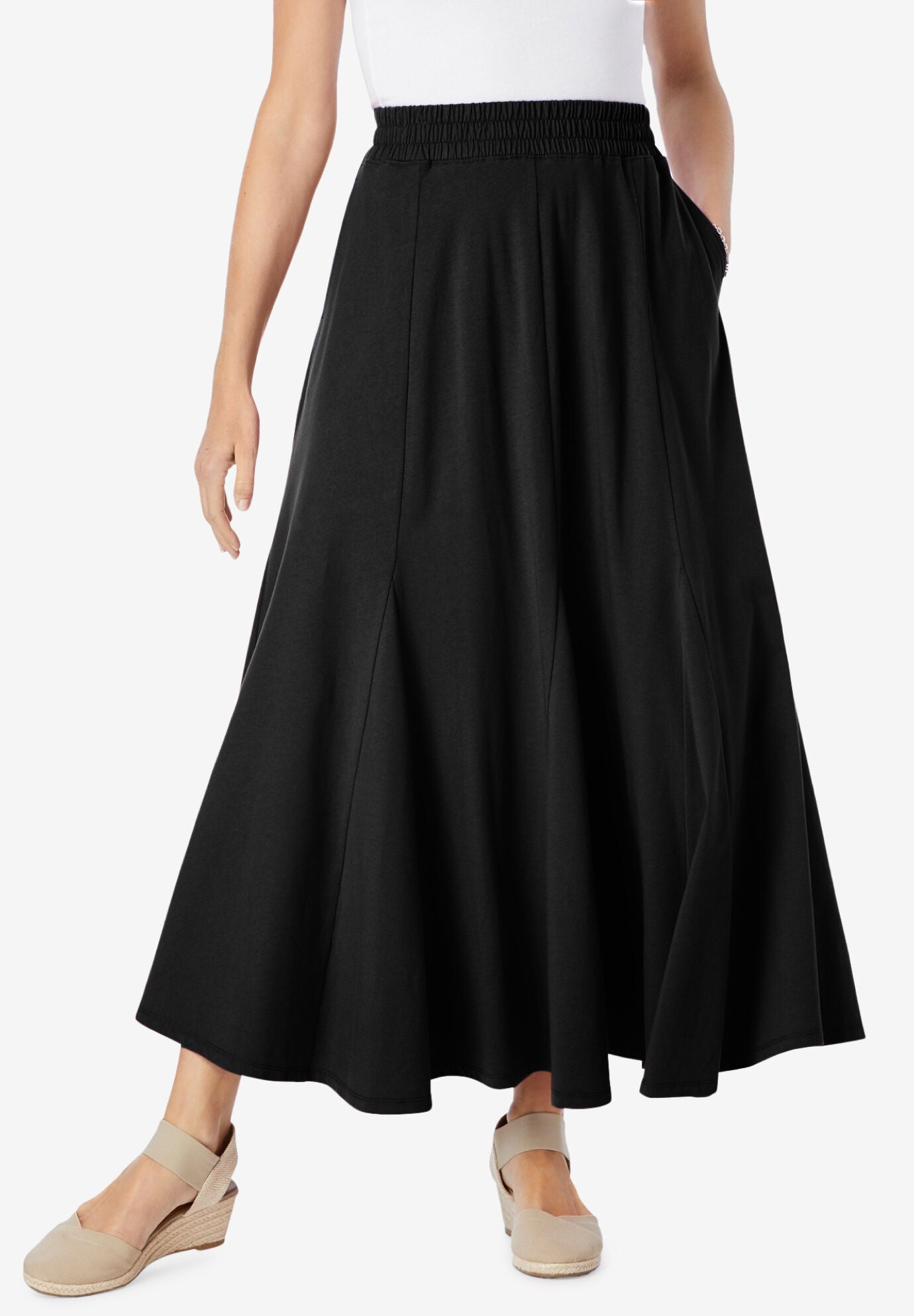 Wide Elastic Waist Skirt | OneStopPlus