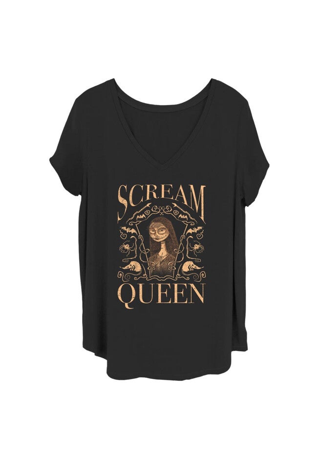 Scream Queen V-Neck T-Shirt, BLACK, hi-res image number null