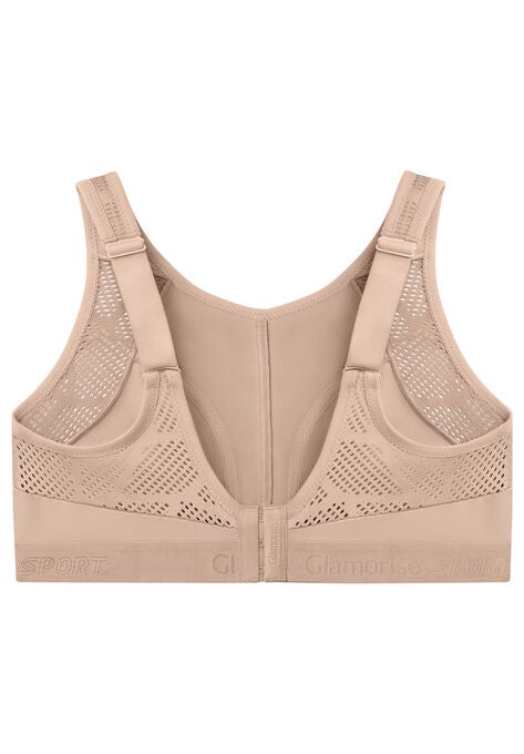 Full Figure Plus Size No-Sweat Mesh Sports Bra Wirefree 1068, , alternate image number null