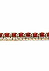Gold Tone Tennis Bracelet (10mm), Round Birthstones and Crystal, 7", , on-hover image number 1