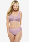 Scroll Embroidered Wireless Front-Close Bra , SUNSET MAUVE PINK, hi-res image number null