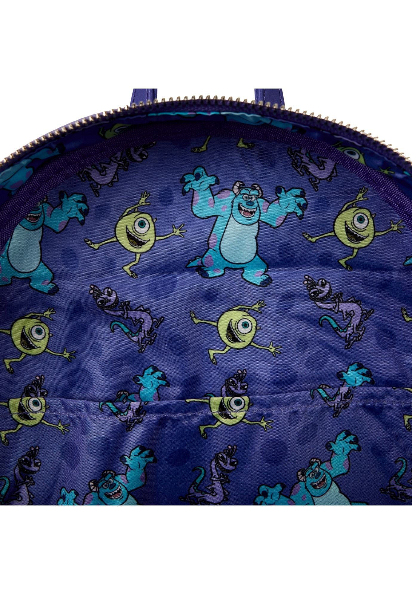 Loungefly X Pixar Monsters Inc Mini Backpack Triple Pocket, RED, alternate image number 4